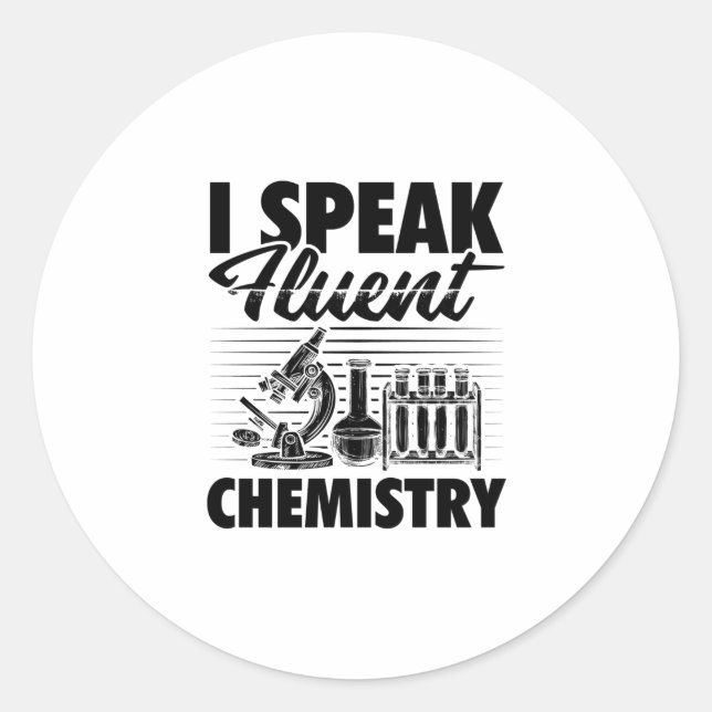 Pegatina Redonda Chemistry Teacher Sayings | Regalos de estudiantes (Anverso)
