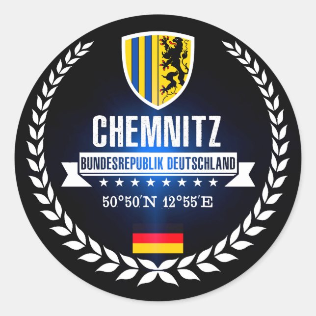 Pegatina Redonda Chemnitz (Anverso)