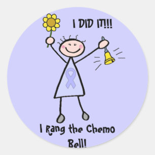 Pegatina Redonda Chemo Bell - general Cancer de la mujer