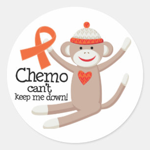 Pegatina Redonda Chemo no puede mantenerme en la cinta Naranja