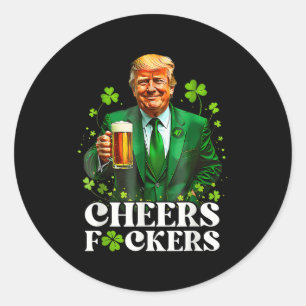 Pegatina Redonda Cheque F.ckers St Patricks Day Funny Beer