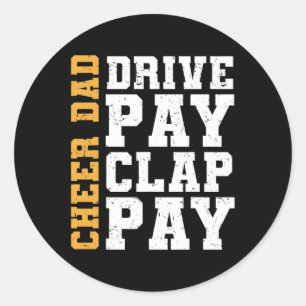 Pegatina Redonda Chequeen Dad Drive Pay Clap Pay