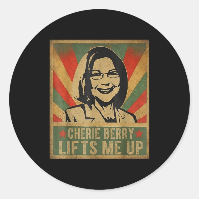 Pegatina Redonda Cherie Berry Lifts Me Up  (Anverso)