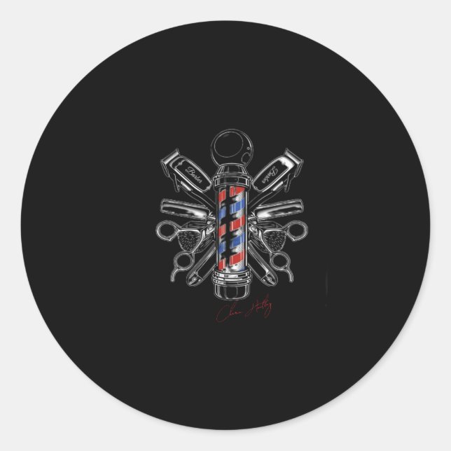 Pegatina Redonda Cherie Huntley, La Colección Barber (Anverso)