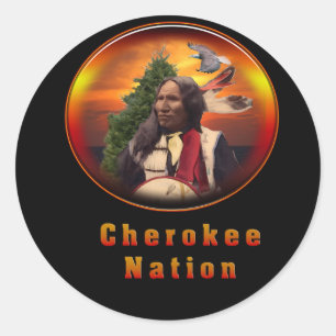 Pegatina Redonda Cherokee