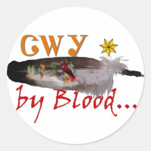 Pegatina Redonda Cherokee por sangre