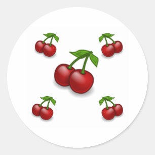 Pegatina Redonda Cherries Galore Design