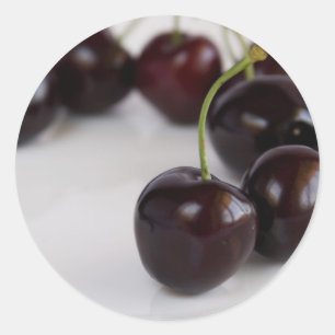 Pegatina Redonda cherry_3 negro