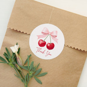 Pegatina Redonda Cherry Baby Shower