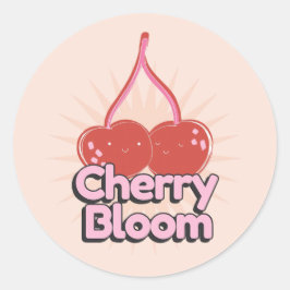 Pegatina Redonda Cherry Bloom Sticker