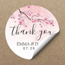 Cherry Blossom Pink Floral Boda Gracias