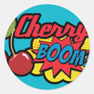 Pegatina Redonda Cherry Boom!!