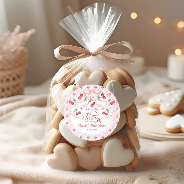 Pegatina Redonda Cherry en Baby Shower superior (Subido por el creador)