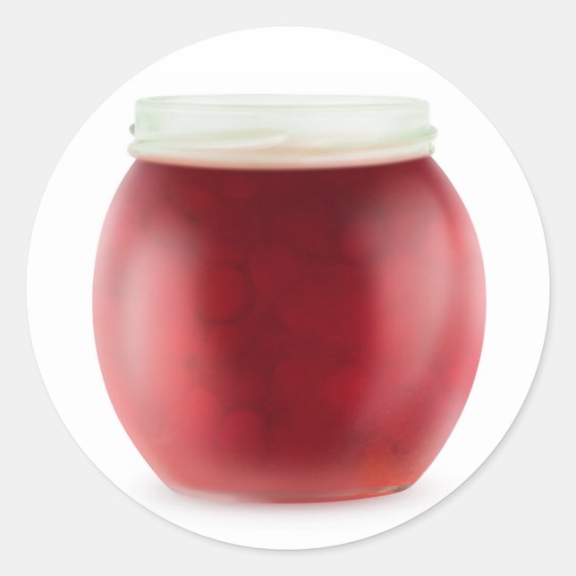 Pegatina Redonda Cherry jam (Anverso)