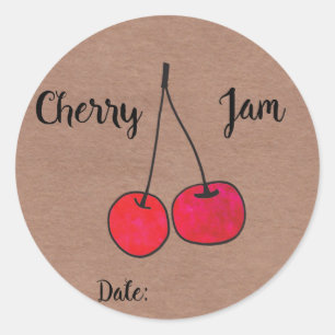 Pegatina Redonda Cherry Jam Labels