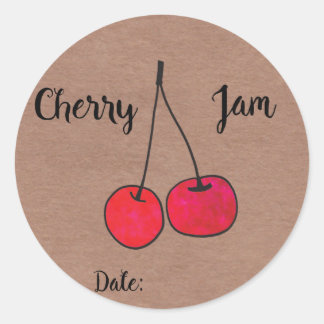 Pegatina Redonda Cherry Jam Labels
