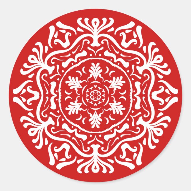 Pegatina Redonda Cherry Mandala (Anverso)