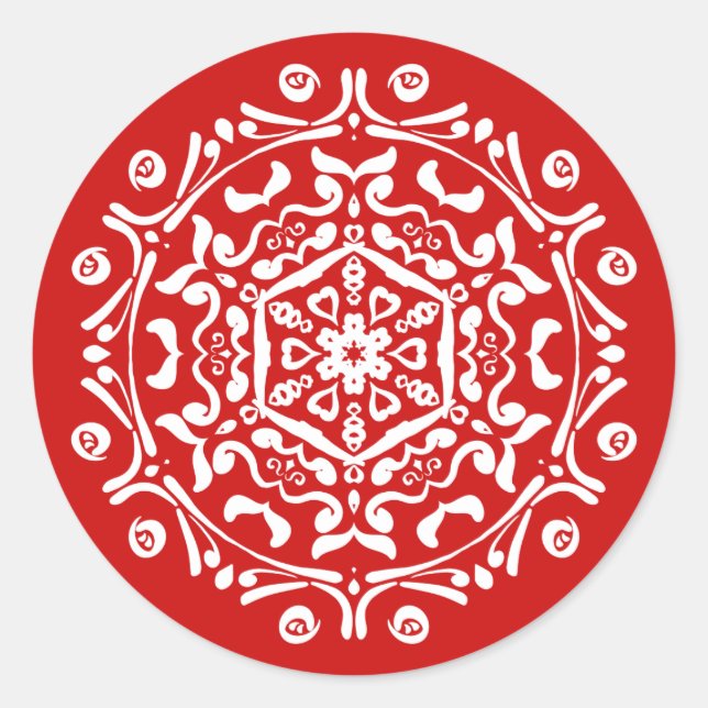 Pegatina Redonda Cherry Mandala (Anverso)