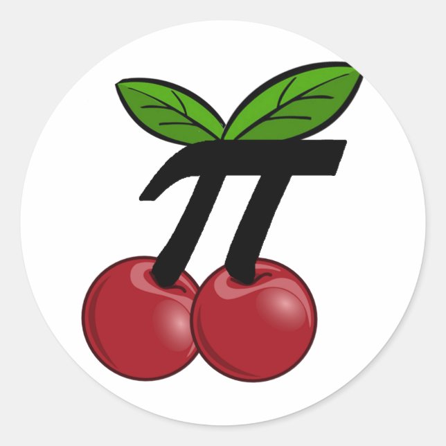 Pegatina Redonda Cherry Pi (Anverso)