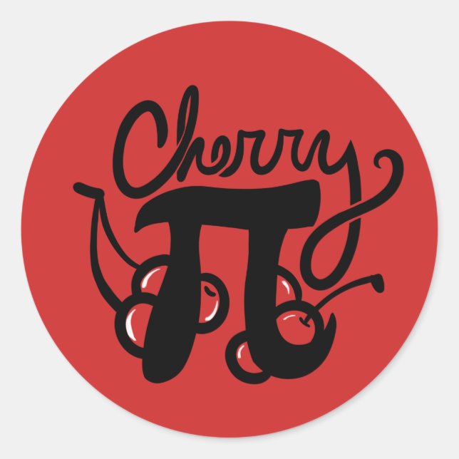 Pegatina Redonda Cherry Pi Day (Anverso)