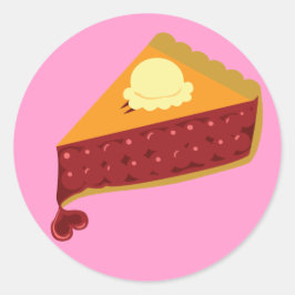 Pegatina Redonda Cherry Pie Heart