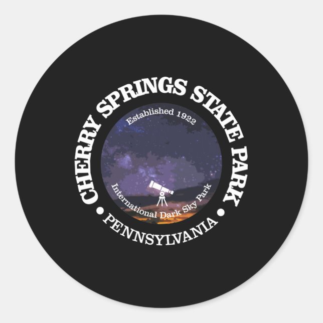 Pegatina Redonda Cherry Springs State Park Shirt Funny Hiking 1922  (Anverso)