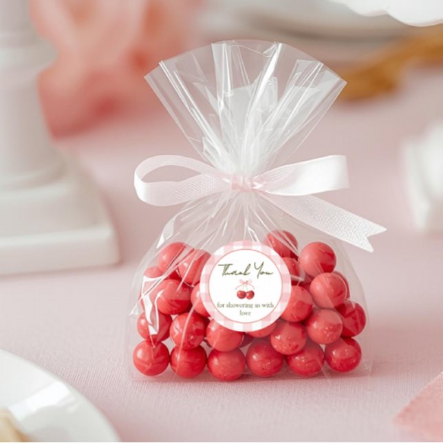 Pegatina Redonda Cherry Sweet baby shower sticker (Subido por el creador)