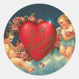 Pegatina Redonda CHERUBS & HEARTS de SHARON SHARPE