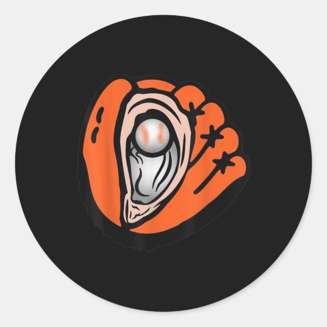 Pegatina Redonda Chesapeake-oyster-catchers-béisbol (Anverso)