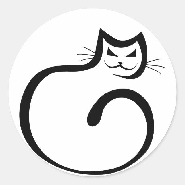 Pegatina Redonda Cheshire Cat (Anverso)
