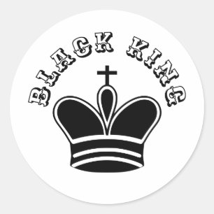 Pegatina Redonda Chess Black King