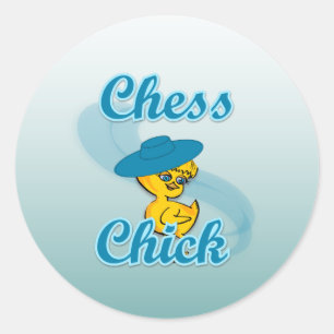 Pegatina Redonda Chess Chick #3