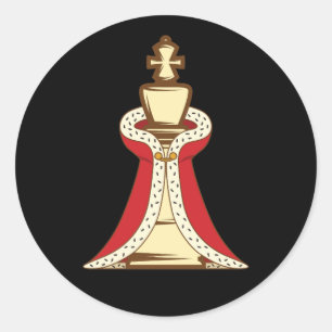 Pegatina Redonda Chess King Piece