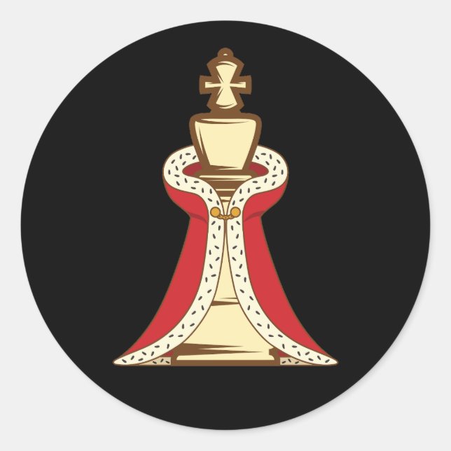 Pegatina Redonda Chess King Piece (Anverso)