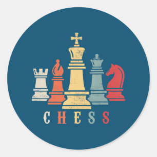 Pegatina Redonda Chess Lover   Regalo de jaque mate de ajedrez