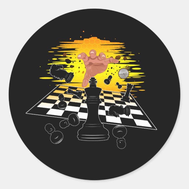 Pegatina Redonda Chess Master   (Anverso)