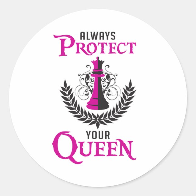 Pegatina Redonda Chess Queen Chess Board Checkmate Board Gratifican (Anverso)