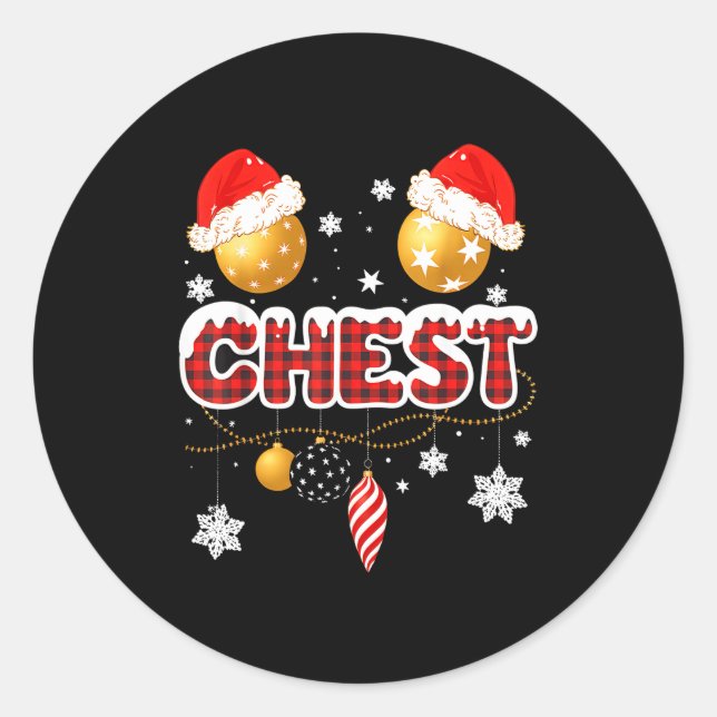 Pegatina Redonda Chest Nuts Christmas Matching Couple Chestnuts  (Anverso)
