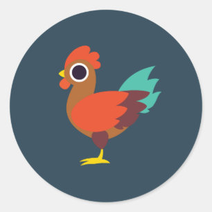 Pegatina Redonda Chester el gallo