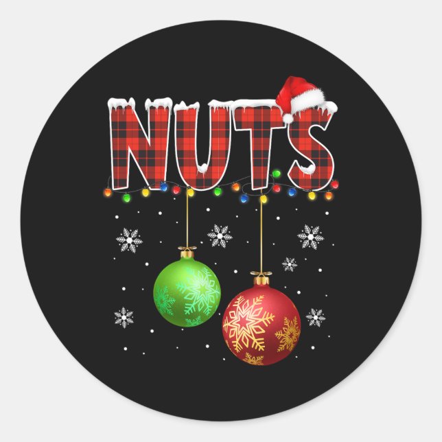 Pegatina Redonda Chestnut Diversión Pareja Parejas Parejas Navidade (Anverso)