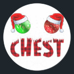 Pegatina Redonda Chestnut Matanza Familia Funny Chest Nuts Christm<br><div class="desc">Chestoles Familia Familia Funny Navidades de nueces de pecho Parejas T-Shirt2</div>