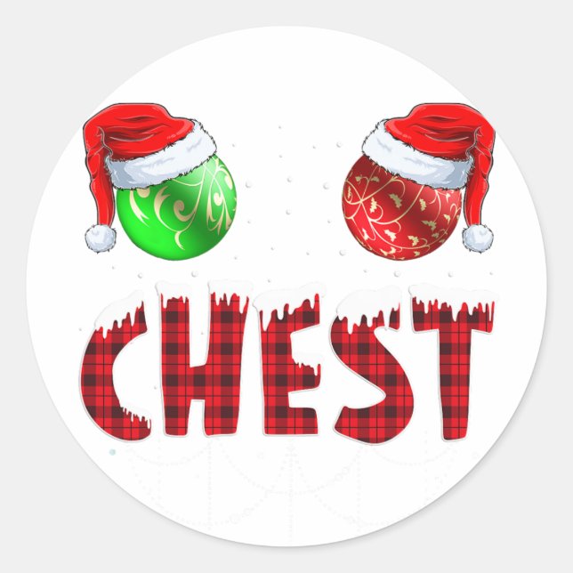 Pegatina Redonda Chestnut Matanza Familia Funny Chest Nuts Christm (Anverso)