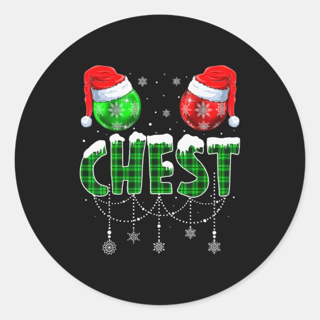 Pegatina Redonda Chestnuts Matching Family Funny Chest Nuts Christm (Anverso)