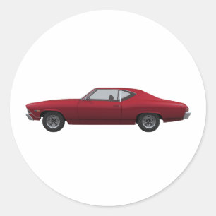 Pegatina Redonda Chevelle SS de 1968: acabado de manzana dulce