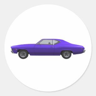 Pegatina Redonda Chevelle SS de 1969: acabado morado