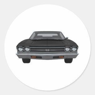 Pegatina Redonda Chevelle SS de 1969: acabado negro