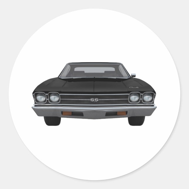 Pegatina Redonda Chevelle SS de 1969: acabado negro (Anverso)