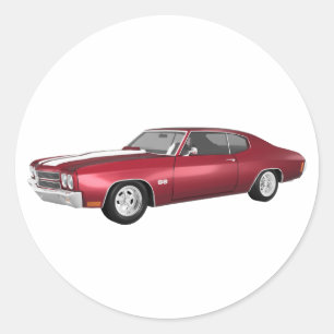 Pegatina Redonda Chevelle SS de 1970: Candy Apple Finish: