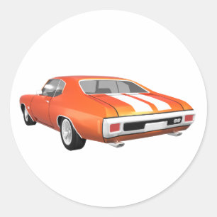Pegatina Redonda Chevelle SS de 1970: Fin del naranja:
