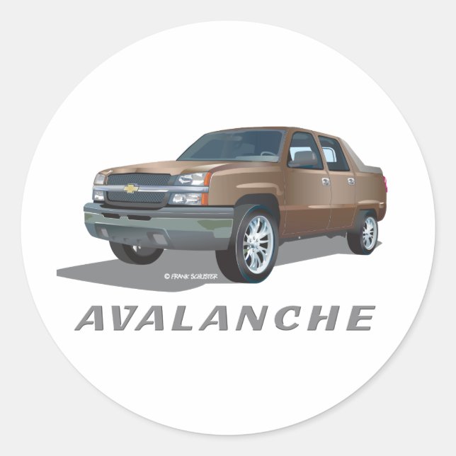 Pegatina Redonda Chevrolet Avalanche Gold (Anverso)